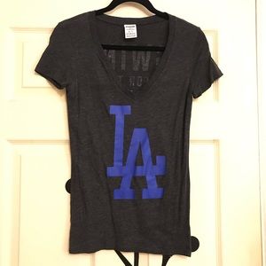 LA Dodgers VS PINK V-neck Shirt